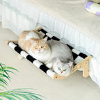 MEWOOFUN Cat Window Perch Lounge Mount Hammock Window Seat Bed Shelves for Indoor Cats No Drilling No Suction Cup
