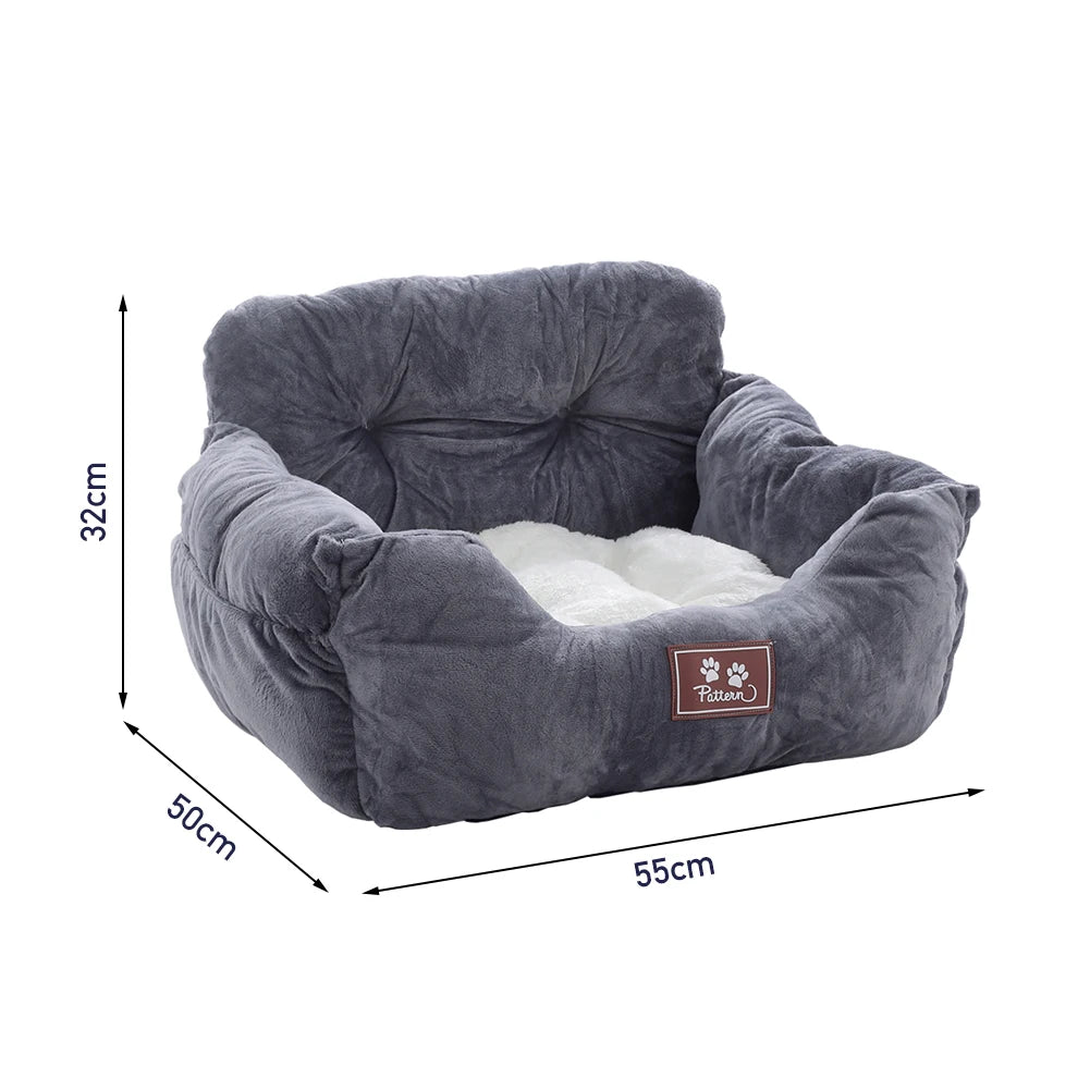 Tieker Car Pet Seat Dog Car Seat Bed Car Pet Bed with Storage Bag and Adjustable Shoulder Straps for Small and Medium Pets