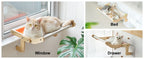 MEWOOFUN Cat Window Perch Lounge Mount Hammock Window Seat Bed Shelves for Indoor Cats No Drilling No Suction Cup