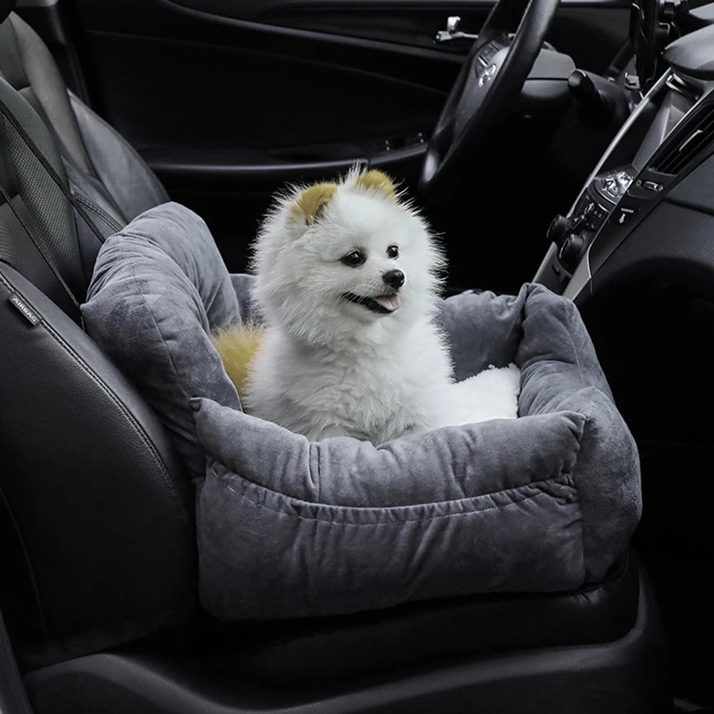 Tieker Car Pet Seat Dog Car Seat Bed Car Pet Bed with Storage Bag and Adjustable Shoulder Straps for Small and Medium Pets