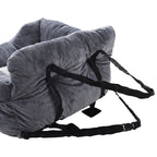 Tieker Car Pet Seat Dog Car Seat Bed Car Pet Bed with Storage Bag and Adjustable Shoulder Straps for Small and Medium Pets